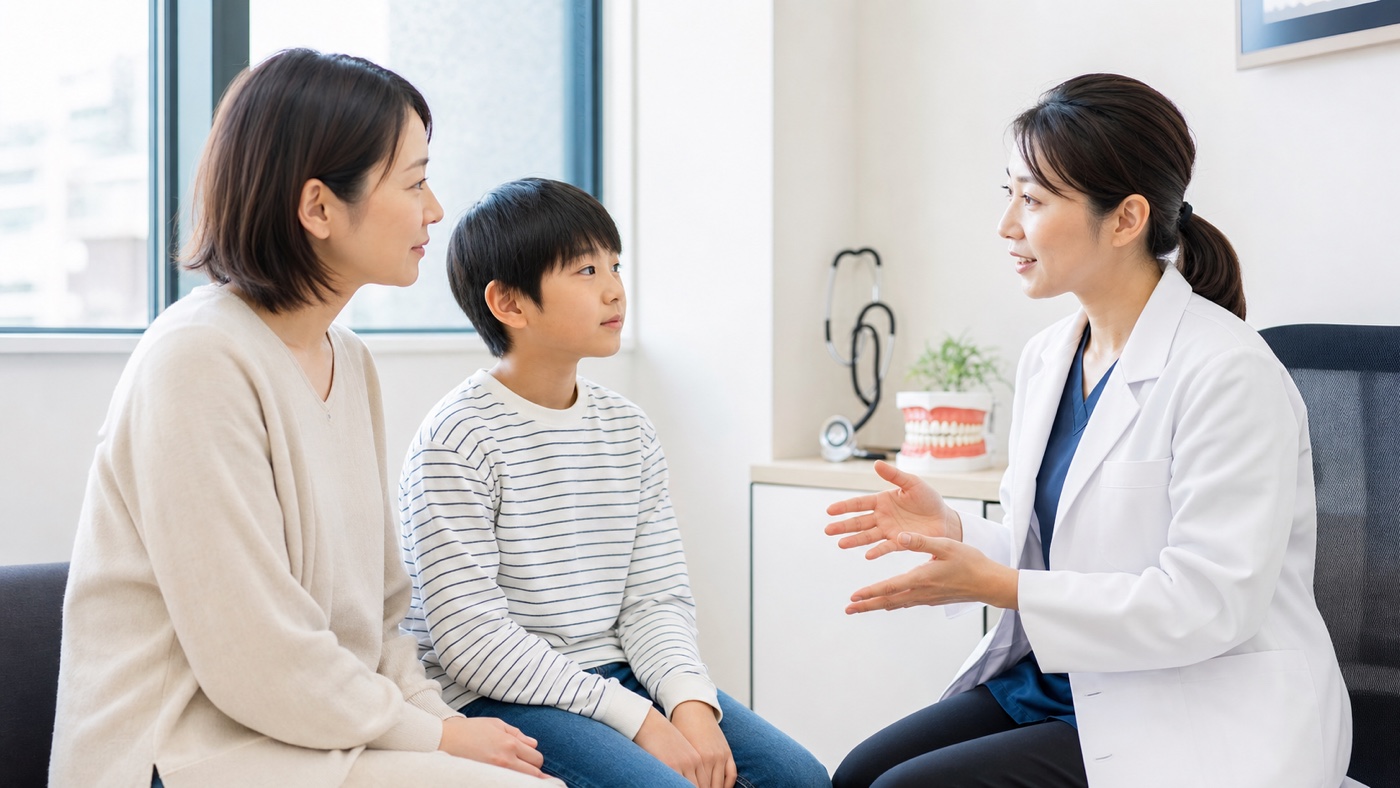子供の口内炎について小児科と歯科のどちらへ相談するか医療者に確認する保護者